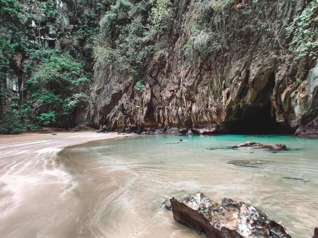 emerald cave beach lagoon relaxing